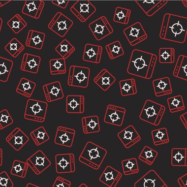 Line Target finansal hedef konsepti simgesi siyah arka planda izole edilmiş kusursuz desen. Sembolik hedeflere ulaşım, başarı. Vektör.