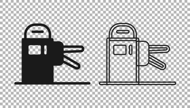 Şeffaf arkaplanda siyah turnike simgesi izole edildi. Vektör.