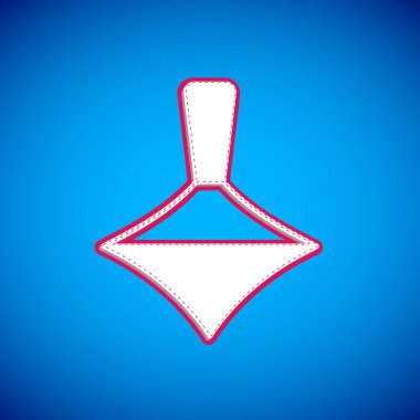 Beyaz girdap oyuncak simgesi mavi arkaplanda izole edildi. Vektör.