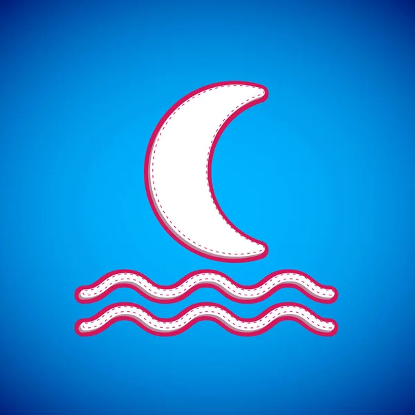 Niebla Blanca Nocturna Icono Humo Aislado Sobre Fondo Azul Vector — Vector de stock