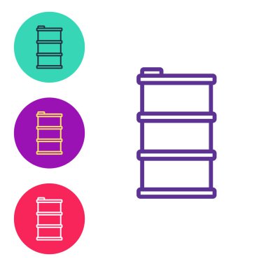 Varil yağı ikonu beyaz arkaplanda izole edildi. Simgeleri renklendirin. Vektör.