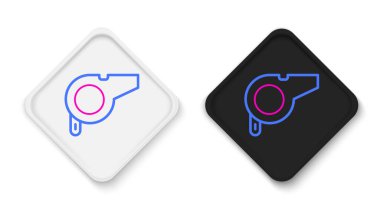 Whistle simgesi beyaz arkaplanda izole edildi. Hakem sembolü. Spor ve spor burcu. Renkli taslak konsepti. Vektör.