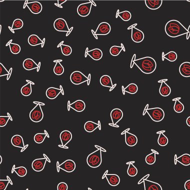 Simgenin içinde yaprak olan çizgi konumu broşu siyah arkaplanda izole edilmiş pürüzsüz desen. İşaret bırakıyor. Taze doğal ürün sembolü. Vektör.