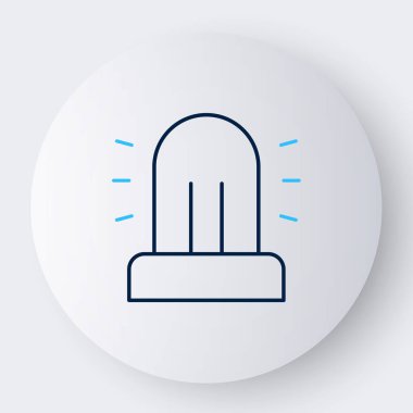 Çizgi Flasher siren simgesi beyaz arkaplanda izole edildi. Acil durum sireni. Renkli taslak konsepti. Vektör.