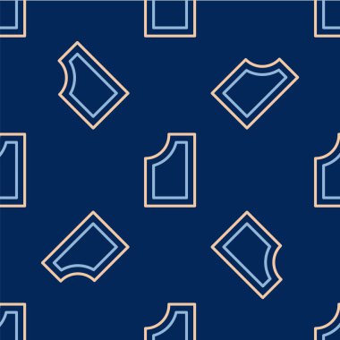 Çizgi Dikiş Deseni simgesi mavi arkaplanda izole edilmiş pürüzsüz desen. Dikiş için işaretler. Vektör.