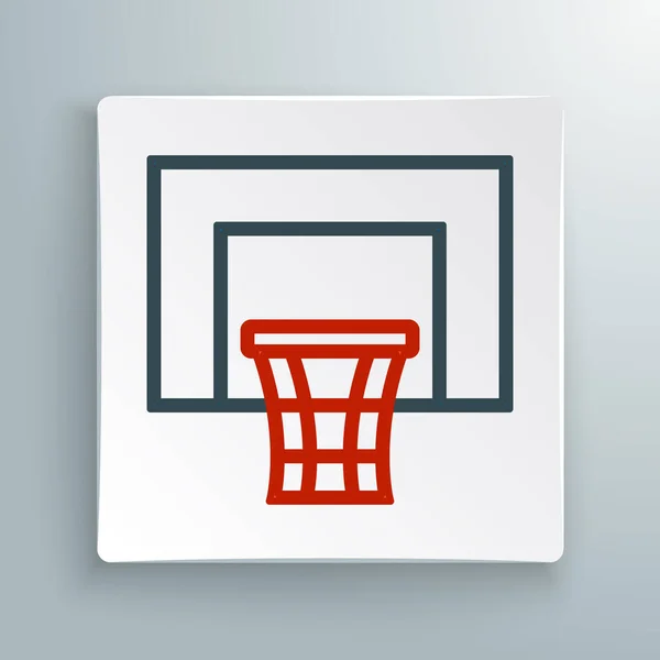 Ligne Basketball Icône Panneau Arrière Isolé Sur Fond Blanc Concept — Image vectorielle