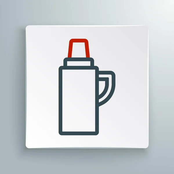 Línea Thermos Icono Contenedor Aislado Sobre Fondo Blanco Icono Termo — Archivo Imágenes Vectoriales