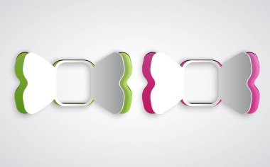 Kağıt kesiği papyon simgesi gri arkaplanda izole edildi. Kağıt sanatı tarzı. Vektör.