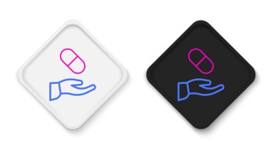 Çizgi Medikal reçete simgesi beyaz arkaplanda izole edildi. RX formu. Yemek tarifi. Eczane ya da ilaç sembolü. Renkli taslak konsepti. Vektör.