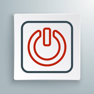 Hat Gücü simgesi beyaz arkaplanda izole edildi. Başlat işareti. Renkli taslak konsepti. Vektör.