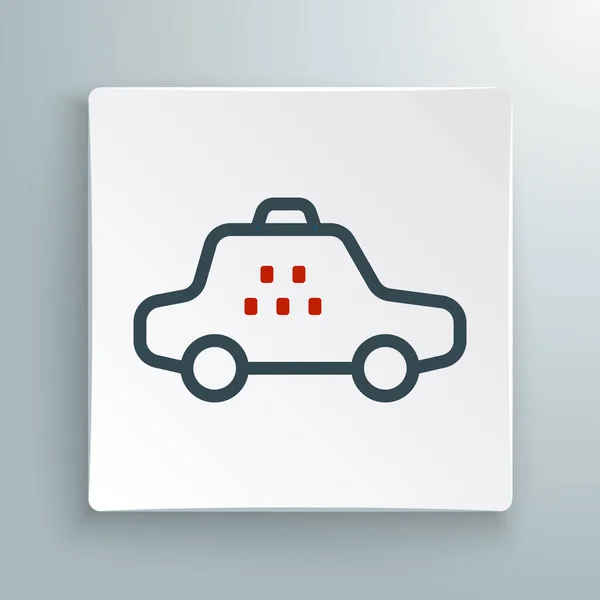 Ligne Taxi Icône Voiture Isolé Sur Fond Blanc Concept Contour — Image vectorielle