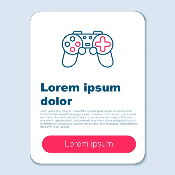 Ícone Gamepad Linha Isolado Fundo Cinza Controlador Jogo Conceito Esboço — Vetor de Stock