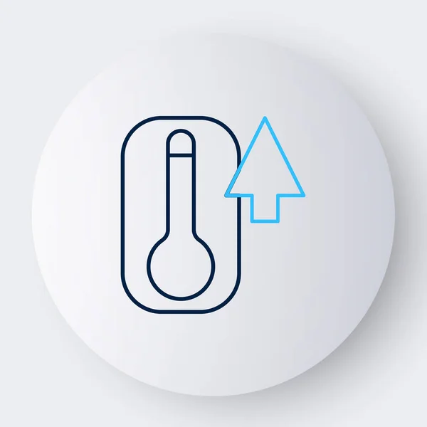 Lijn Meteorologie Thermometer Meten Warmte Koude Pictogram Geïsoleerd Witte Achtergrond — Stockvector