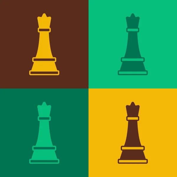 Pop Art Šachy Ikona Izolované Barevném Pozadí Obchodní Strategie Hra — Stockový vektor