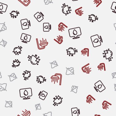 Hattı, Iceberg ve Duş 'un bulunduğu yere, kusursuz bir şablona ayarlayın. Vektör.