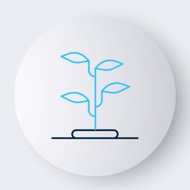 Beyaz arkaplanda çizgi filizi simgesi izole edildi. Tohum ve tohum. İşaret bırakıyor. Yaprak doğası. Renkli taslak konsepti. Vektör.