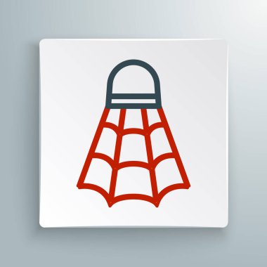 Badminton hattı simgesi beyaz arka planda izole edildi. Spor malzemeleri. Renkli taslak konsepti. Vektör.