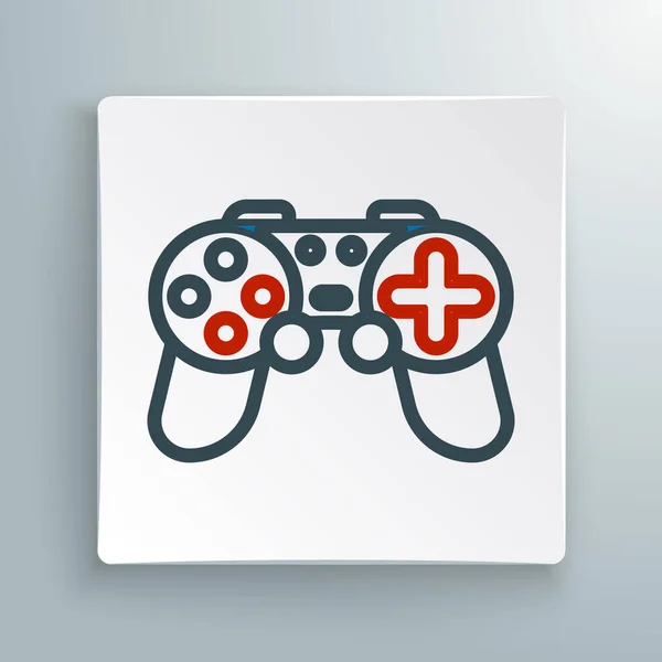 Ícone Gamepad Linha Isolado Fundo Branco Controlador Jogo Conceito Esboço — Vetor de Stock