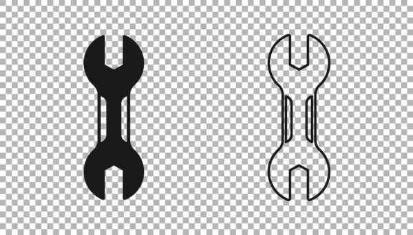 Піктограма Чорного Ключа Ізольована Прозорому Фоні Інструмент Ремонту Ключів Символ — стоковий вектор