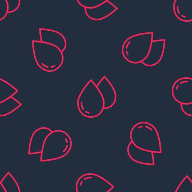 Kırmızı çizgi su damlası simgesi siyah arkaplanda izole edilmiş. Vektör.