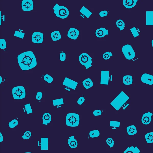 Hedef Bilgisayar Fare Gücü düğmesini ayarlayın ve kusursuz desen üzerinde monitör kullanın. Vektör.