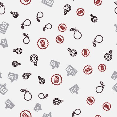 Satır Tanımlanamayan Armut Tanımlama rozeti ve Sınav kağıdına kusursuz desenler hakkında yanlış yanıtlar ekleyin. Vektör.