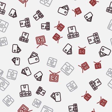 Cüzdanı para tüketicisi ürün derecelendirme bilgileriyle ayarla şehir haritası ve kusursuz desen üzerine reklamcılık. Vektör.