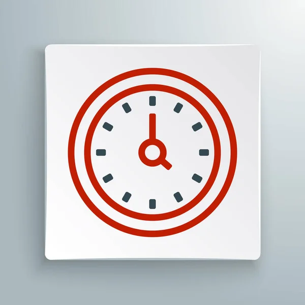 Line Clock Icoon Geïsoleerd Witte Achtergrond Tijdsymbool Kleurrijk Concept Vector — Stockvector