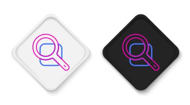 Beyaz arkaplanda izole edilmiş çizgi büyüteç simgesi. Arama, odaklanma, yakınlaştırma, iş sembolü. Renkli taslak konsepti. Vektör.