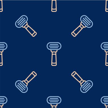 Tıraş makinesi simgesi mavi arka planda izole edilmiş. Vektör.