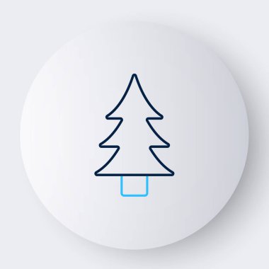 Beyaz arkaplanda çizgi ağacı simgesi izole edildi. Orman sembolü. Renkli taslak konsepti. Vektör.