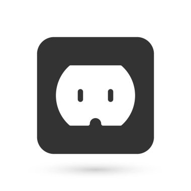 Gri Elektrik çıkış simgesi beyaz arkaplanda izole edildi. Elektrik prizi. Rosette sembolü. Vektör.