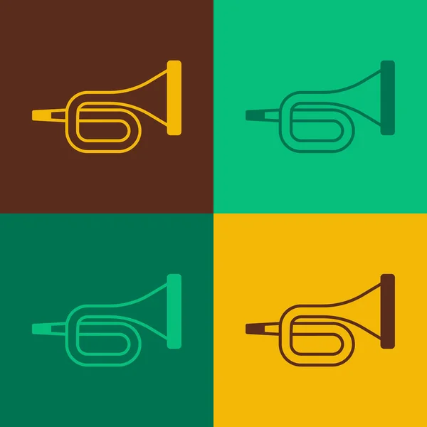 Музыкальный Инструмент Икона Трубы Изолированы Цветном Фоне Вектор — стоковый вектор