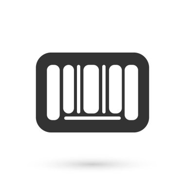 Beyaz arkaplanda gri barkod simgesi izole edildi. Vektör.