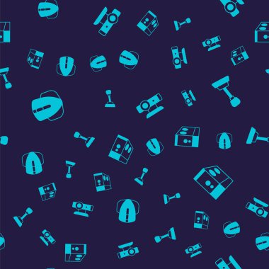 Bilgisayar faresi Dişli Şekil Değiştiren Web kamerasını ve Bilgisayar Davasını kusursuz desene ayarlayın. Vektör.