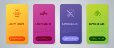 Hat 3D modelleme ve 360 derecelik görüntü ayarlayın. Ticari bilgi şablonu. Vektör.