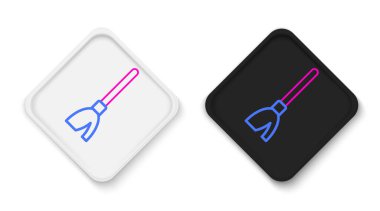 Süpürge sapı simgesi beyaz arkaplanda izole edildi. Temizlik hizmeti konsepti. Renkli taslak konsepti. Vektör.