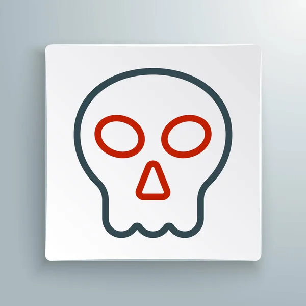 Ikona Line Skull Odizolowana Białym Tle Wesołego Halloween Kolorowy Koncept — Wektor stockowy