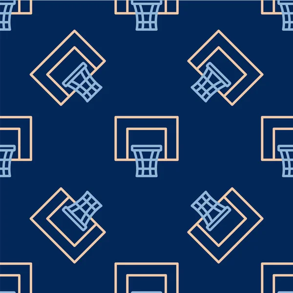 Line Basketball Backboard Symbol Isoliert Nahtlose Muster Auf Blauem Hintergrund — Stockvektor