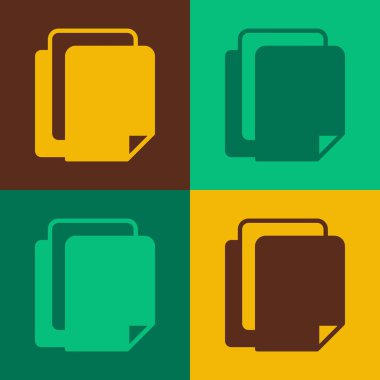 Pop Art Dosya simgesi renk arkaplanında izole edildi. Kontrol listesi simgesi. İş konsepti. Vektör.