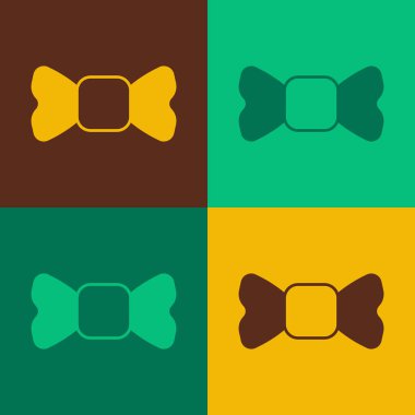 Pop Art Bow kravat simgesi renk arkaplanda izole edildi. Vektör.