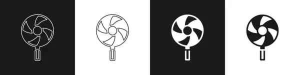 Set Icono Piruleta Aislado Sobre Fondo Blanco Negro Signo Caramelo — Vector de stock