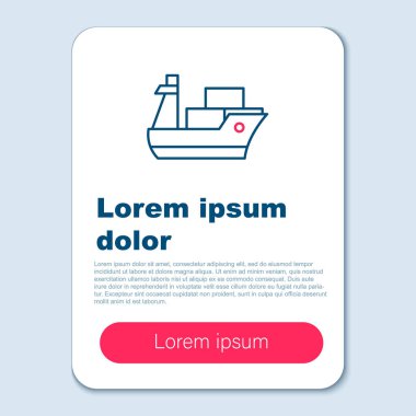 Çizgi Kargo gemisi simgesi gri arkaplanda izole edildi. Renkli taslak konsepti. Vektör.