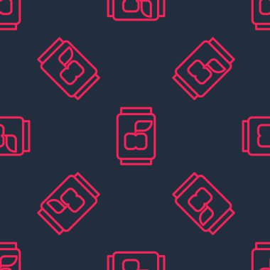 Kırmızı çizgi Soda siyah arkaplanda izole edilmiş bir kalıp oluşturabilir. Vektör.