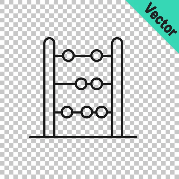 Schwarze Linie Abacus Symbol Isoliert Auf Transparentem Hintergrund Traditioneller Zählrahmen — Stockvektor