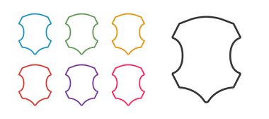 Deri simgesini beyaz arkaplanda izole et. Simgeleri renklendirin. Vektör.