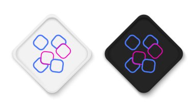 Beyaz arkaplanda çizgi şekeri simgesi izole edildi. Tatlı, besleyici, lezzetli. Rafine şeker. Renkli taslak konsepti. Vektör.