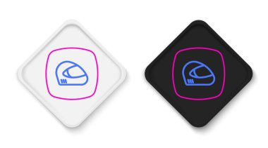 Çizgi Yarış miğferi simgesi beyaz arkaplanda izole edildi. Olağanüstü bir spor. Spor malzemeleri. Renkli taslak konsepti. Vektör.