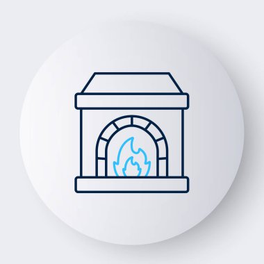 Demirci hattı fırın ikonu beyaz arkaplanda izole edildi. Renkli taslak konsepti. Vektör.