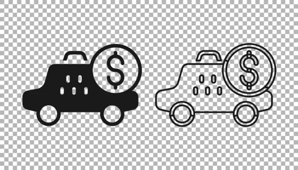 Icono Del Dispositivo Taximeter Negro Aislado Sobre Fondo Transparente Aparato — Vector de stock